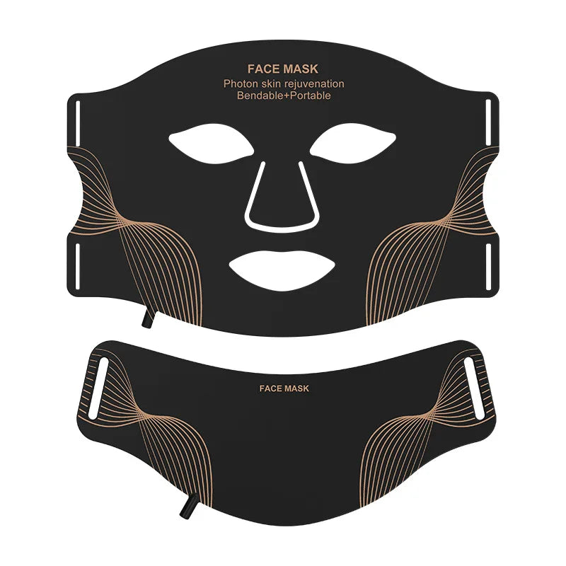 7 Color LED Face Mask with Neck Wireless Portable Red Light