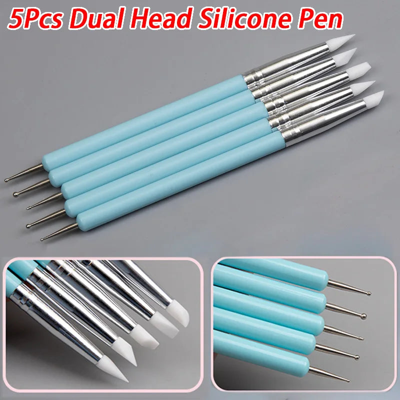 5/10pcs Pink/Black Nail Art Liner/Painting Brushes Ultra-thin Line