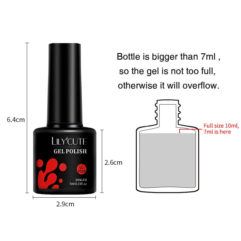 LILYCUTE 129 Colors 7ML Nail Gel Polish Nail Supplies Vernis