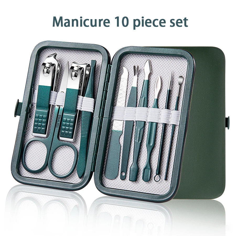 Professional 7/10/12/18 Piece Nail Care Kit Stainless Steel Manicure