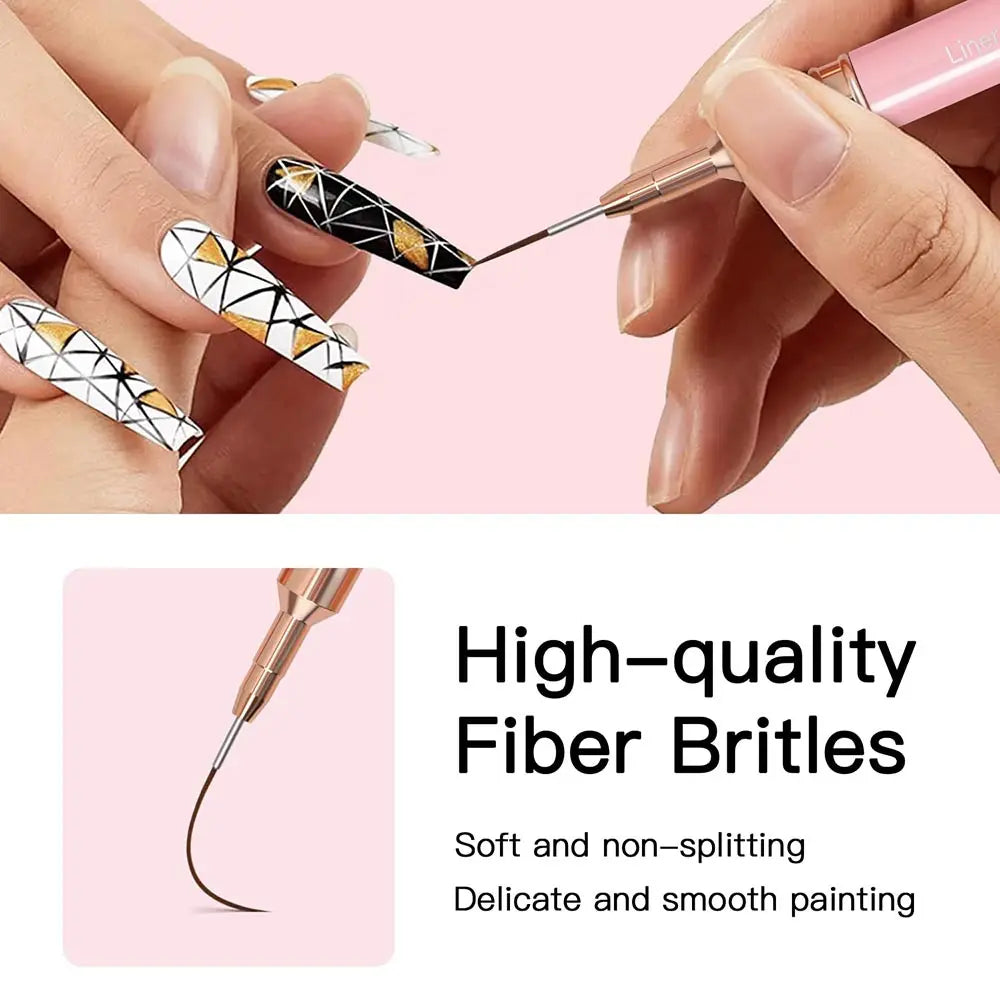 5/10pcs Pink/Black Nail Art Liner/Painting Brushes Ultra-thin Line