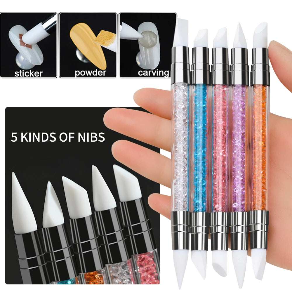 5/10pcs Pink/Black Nail Art Liner/Painting Brushes Ultra-thin Line