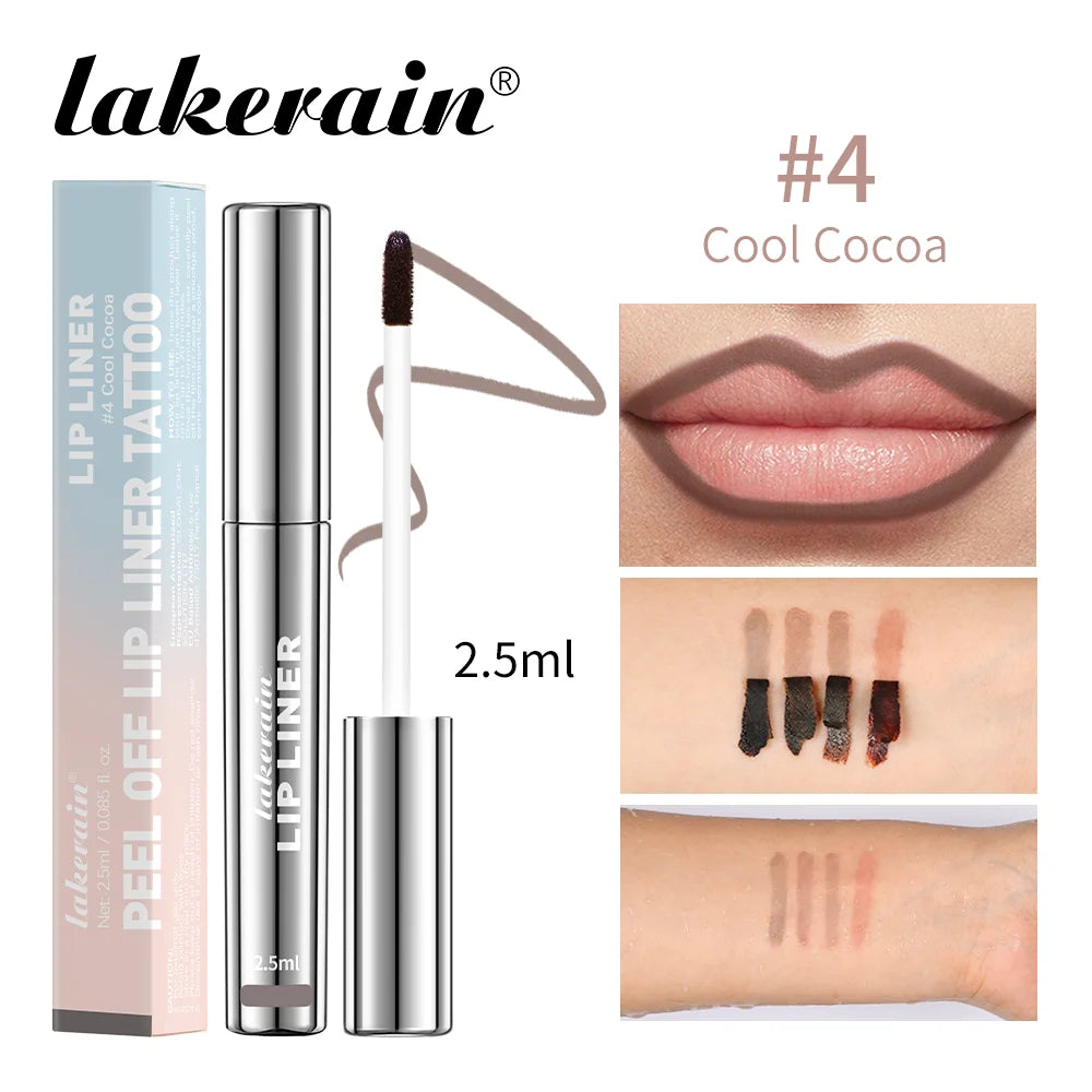 4colors Highly Pigmented Lip Liner Tattoo Matte Peel Off Enhance