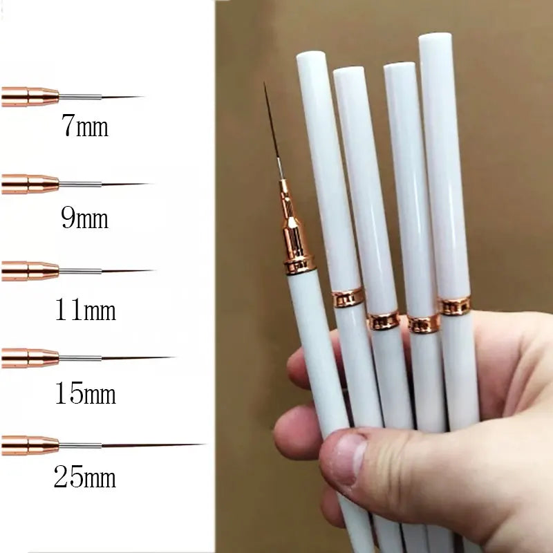 5/10pcs Pink/Black Nail Art Liner/Painting Brushes Ultra-thin Line